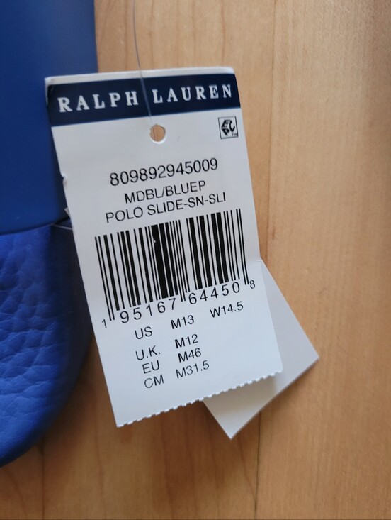 Polo Ralph Lauren Mens Big Pony Blue Slides NWT main image 5